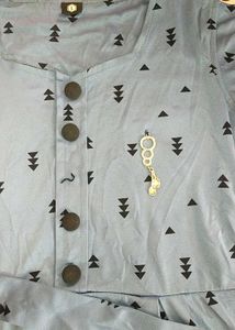Cute Blue Print Dress