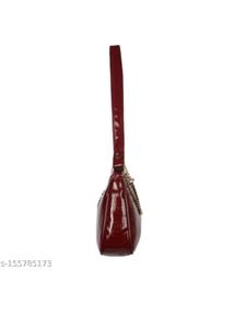 Maroon Textured Handbag