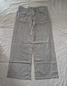 ZARA Grey Wash Wide Leg Jeans