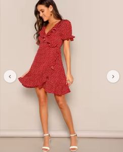 Chic Red Polka Dot Mini Dress