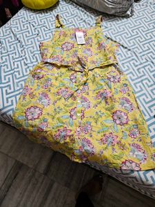 Yellow Floral Yousta Dress - Size L