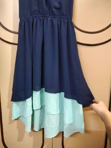 Navy &amp; Mint Layered Dress