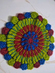 Colorful Festive Mandala woolen Decor