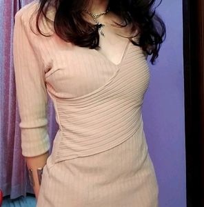 🍄‍🟫🍂hot Nude Padded Wrap Up Top