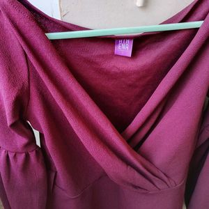 Lifestyle  Maroon Wrap Dress