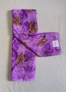 Purple Floral Print Saree