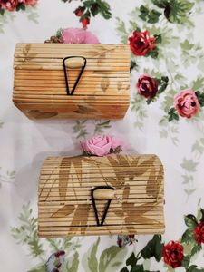 Decorative Bamboo Boxes with Pink Roses