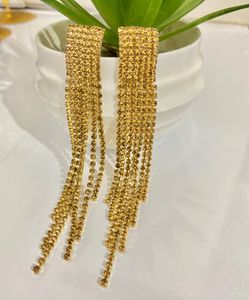 Golden Rahinestone Earrings