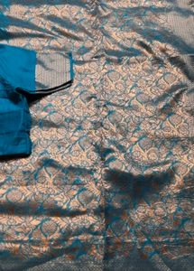 Elegant Blue Silk Saree with Blouse