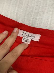 Chic Red Mini Skirt With Builtin Shorts