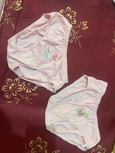 Cute Pink Briefs with Floral Embroidery