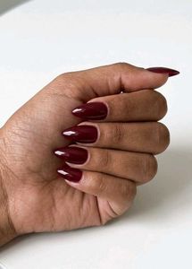 reusable Press-On Nails Burgundy