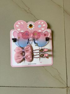 Cute Kids Sunglasses &amp; Hair Clips Set