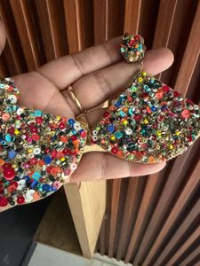Boho Multicolor Beaded Statement Earrings