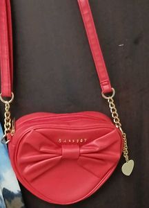 Caprese Red Heart Bow Crossbody Bag