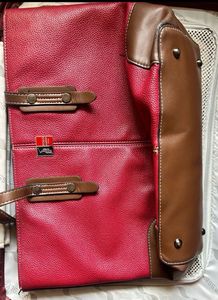 U.S. Polo Assn. Dual-Tone Tote Bag (Red &amp; Brown)