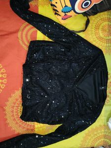 Sparkling Black Sequin Top