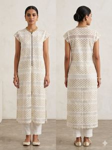 Sequins White & Gold Kurta