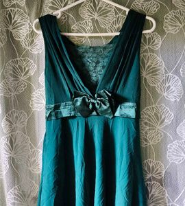 Elegant Teal Chiffon Party Dress