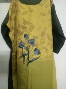 Olive Colour Women Printed Kurta