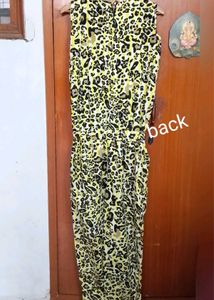 Long Leopard Print Sleeveless Jumpsuit