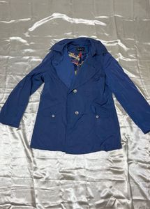 Stylish Blue Trench Coat