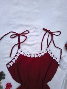 Spaghetti corset kurti with scarf 🍒