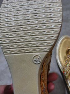 Elegant Gold Embellished Flat Sandals