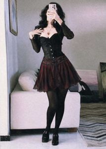 Crimson Sequin detail romantic gothic/grunge skirt