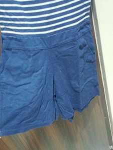Miss chase Striped Blue Jumpsuit Shorts