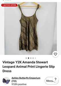 Vintage 1980s Cheetah Mini Dress