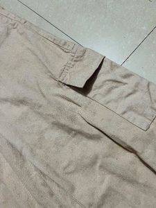 Women’s beige Cargo Jeans – High Waist