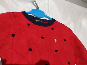 👗 Polo Sport Girls Red Knit Dress (Size 4Y) ❤️