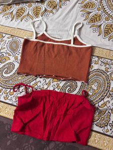 Pack of 2 Smiley Face Tank Top &amp; Red Camisole