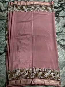 pink pure crape silk saree