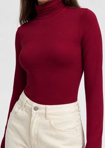 Burgundy Turtleneck Top