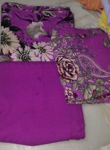 Beautiful Purple Floral Dress Material