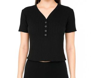 Black ribbed crop top