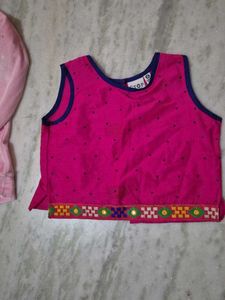 3 Pink tops with variety of work