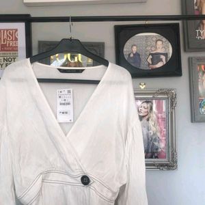 Sales 😎Zara Chic White Wrap Top