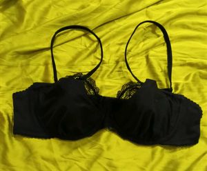 Lace Trimmed Black Bra