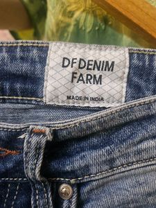Washed Blue Flare Jeans