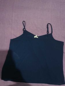 Elegant Navy Blue Embellished Cami Top