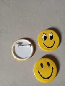 Vintage Smiley Face Buttons (Set of 3)