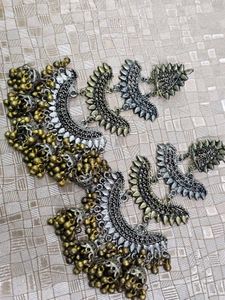 Oxidised Jhumka Earrings