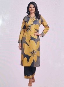 Bold Floral Print Kurta Set