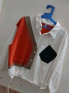 Colorblock Button-Down Loosefit Shirt