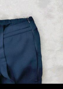 Navy Wide-Leg Pants with Belt
