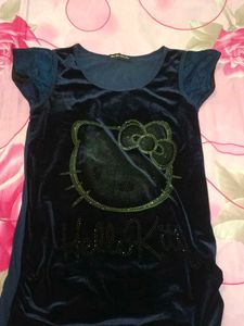 Cute Hello Kitty Velvet Top