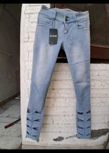 Light Blue Cut-Out Jeans
